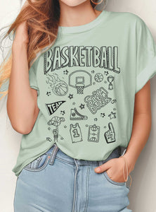 BASKETBALL CHARACTERS PUFF GRAPHIC TSHIRTS #RC01