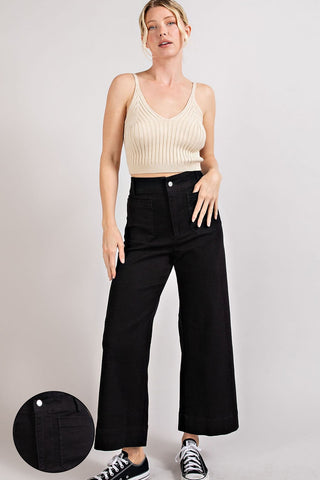 Soft Washed Wide Leg Pants #PK7618