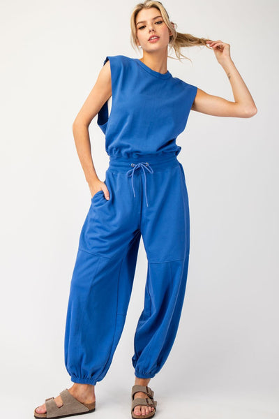 Mineral Washed Open Back Jumpsuit #BG10265