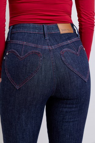 Judy Blue High Waisted Heart Shaped Back Pocket Skinnies #JB88916