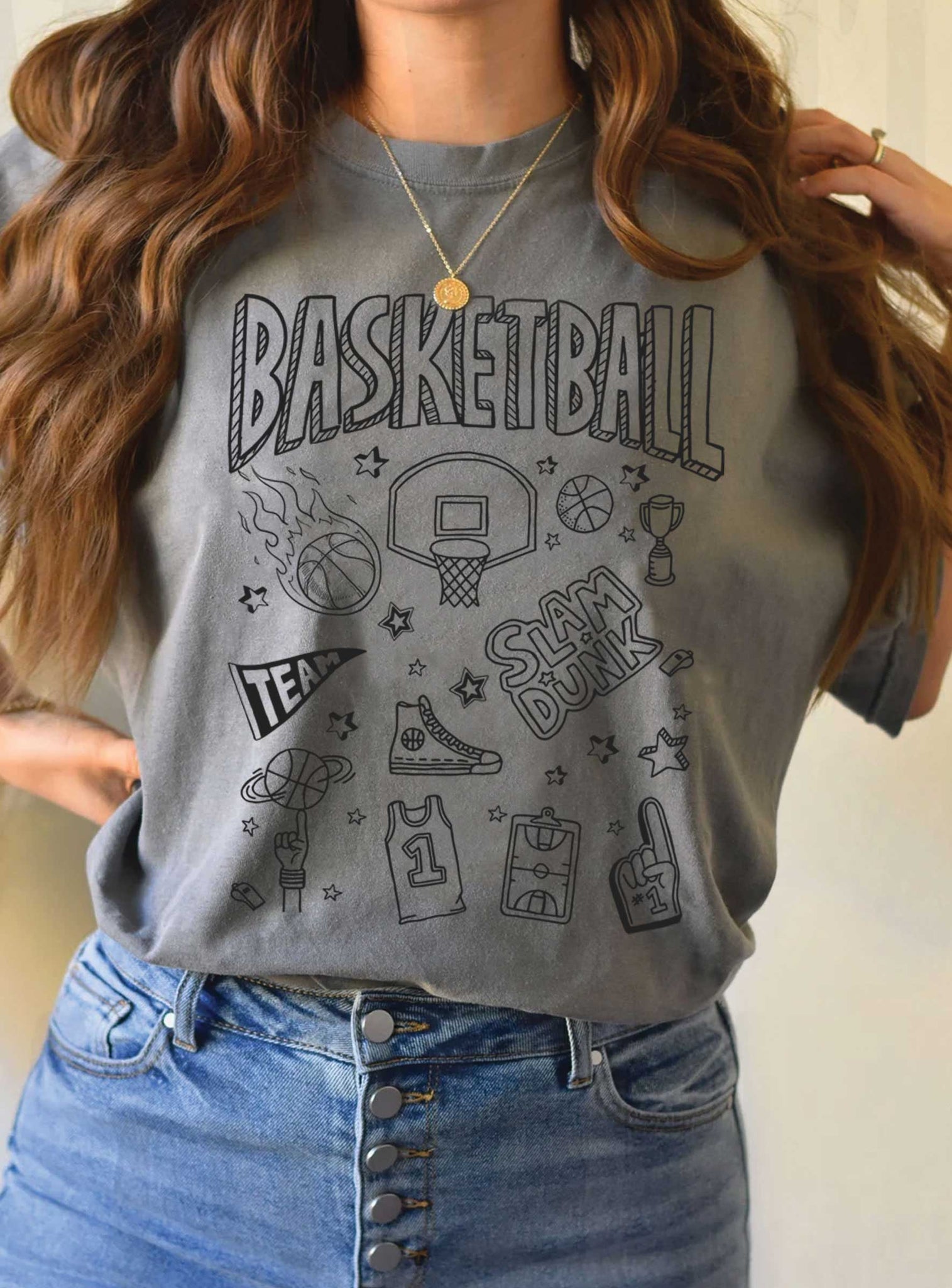 BASKETBALL CHARACTERS PUFF GRAPHIC TSHIRTS #RC01