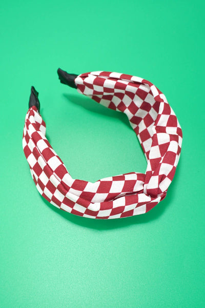 KNOTTED CHECKER HEADBAND HAIR BAND | #J01