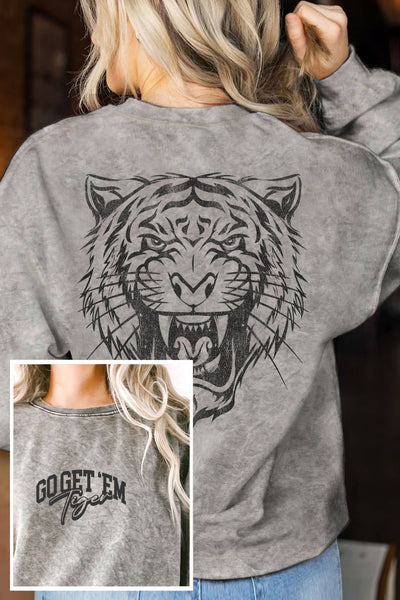 GO GET 'EM TIGER F&B PUFF MINERAL GRAPHIC TERRY SWEATSHIRT #RC04