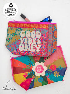 Reversible zip pouch - good vibes #NL130