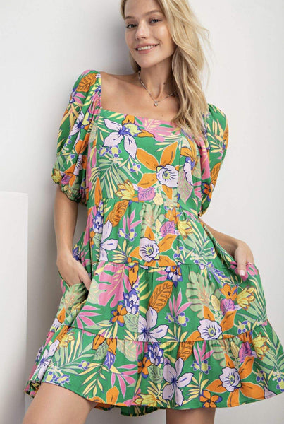 Tropical Peace Blossom Dress #EL112