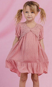 Crochet Laced V-Neck Mini Dress #K135