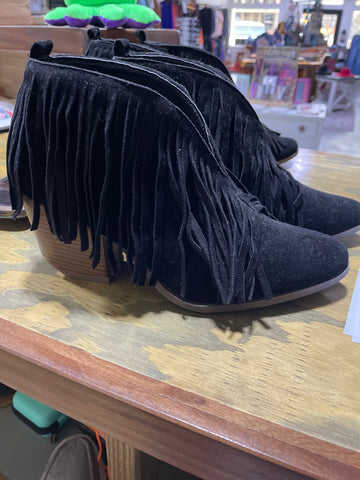 Fringe Ankle Boots #B001