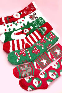 CHRISTMAS  HOLIDAY WARM CORAL FLEECE FUZZY SOCKS | #J04