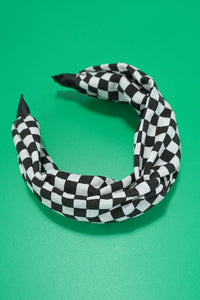 KNOTTED CHECKER HEADBAND HAIR BAND | #J01