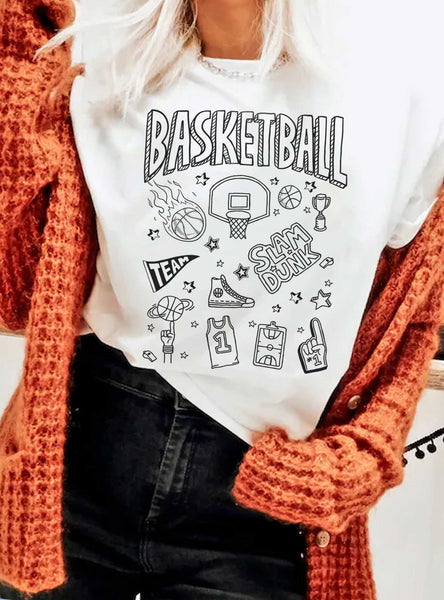 BASKETBALL CHARACTERS PUFF GRAPHIC TSHIRTS #RC01