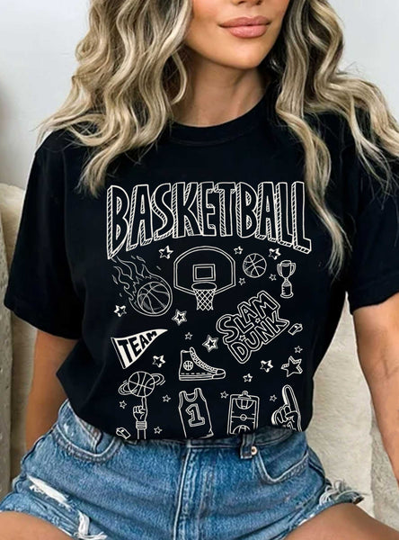 BASKETBALL CHARACTERS PUFF GRAPHIC TSHIRTS #RC01